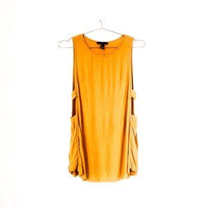 forever 21 mustard yellow tank w/cut out side detail S